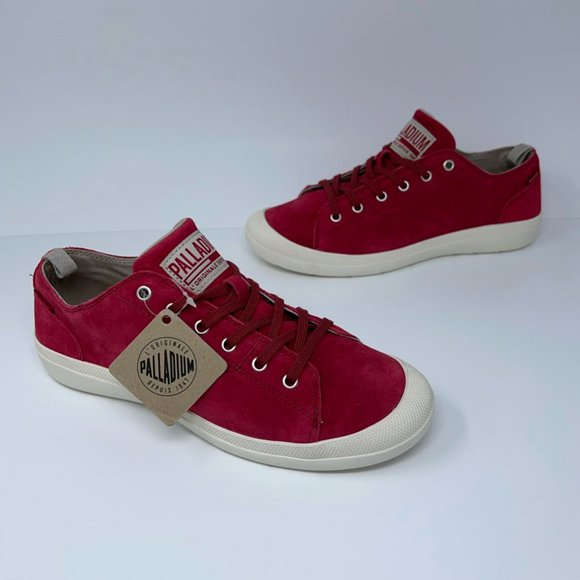 Palladium Shoes - Palladium Womens Wander Sneakers Shoes Red 95569-692-M Suede Lace Up 9.5M New